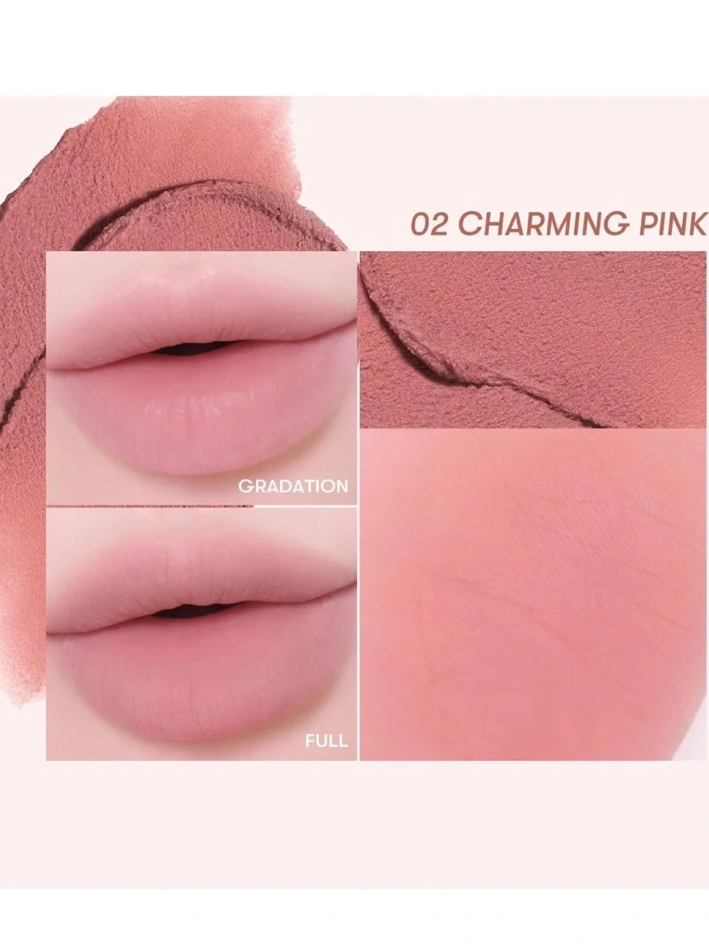 Colorgram Nude Blur Tint, Velvet Lip & Cheek Mousse, Matte #02 CHARMING PINK NEW